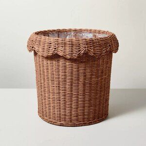 12" Rattan Scalloped Planter Basket - Hearth‎ & Hand Magnolia - Boho Plant Decor